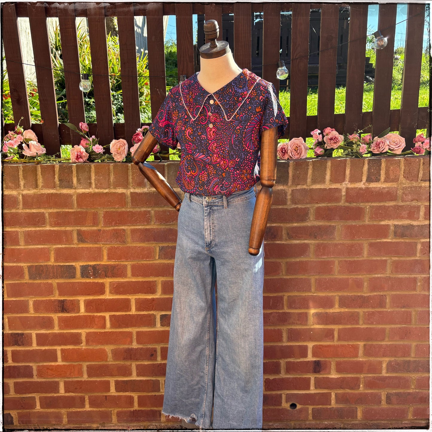 Vintage Psychedelic Collar Blouse