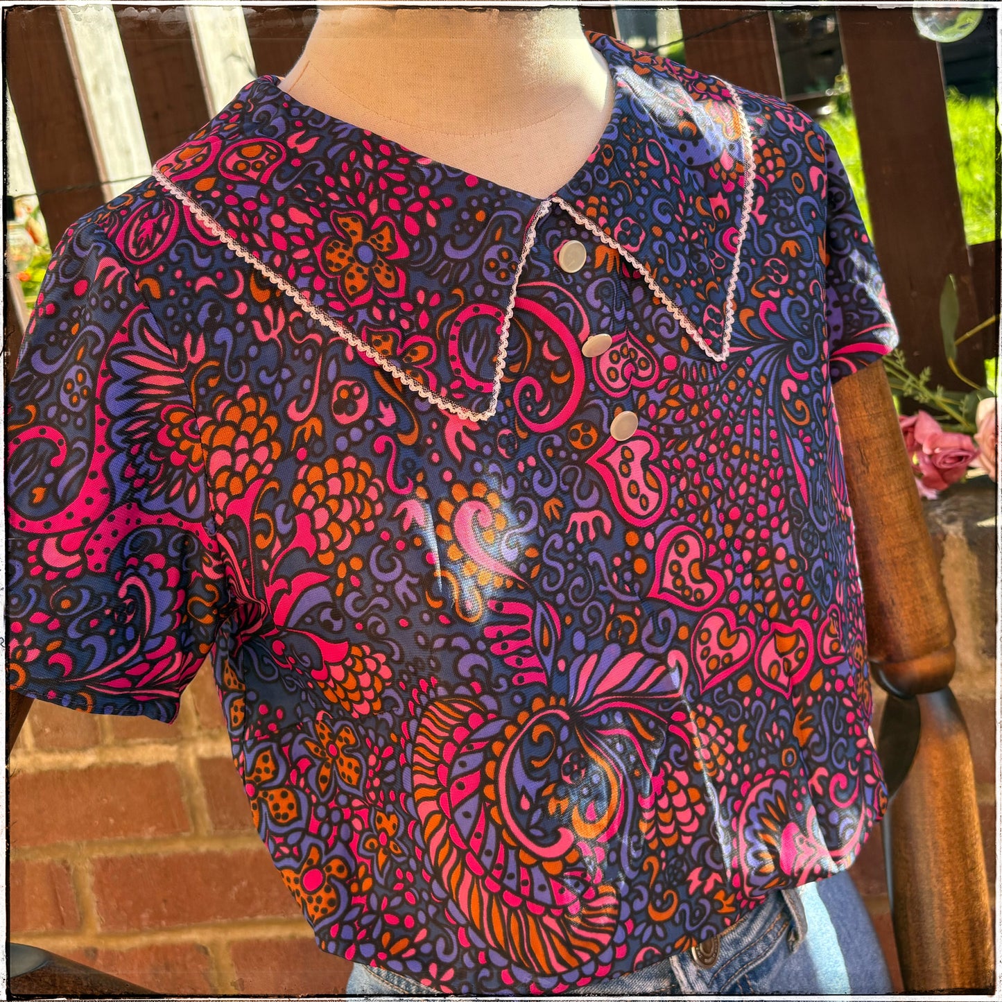 Vintage Psychedelic Collar Blouse