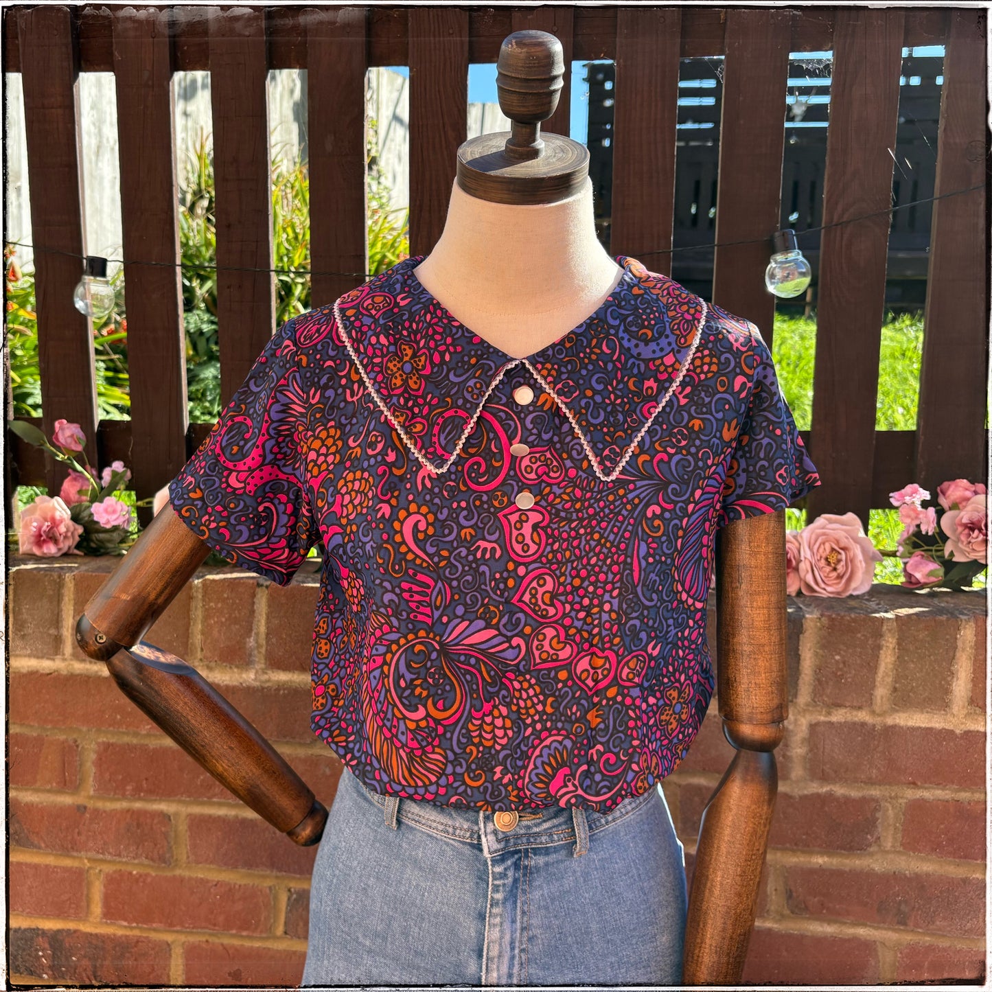 Vintage Psychedelic Collar Blouse