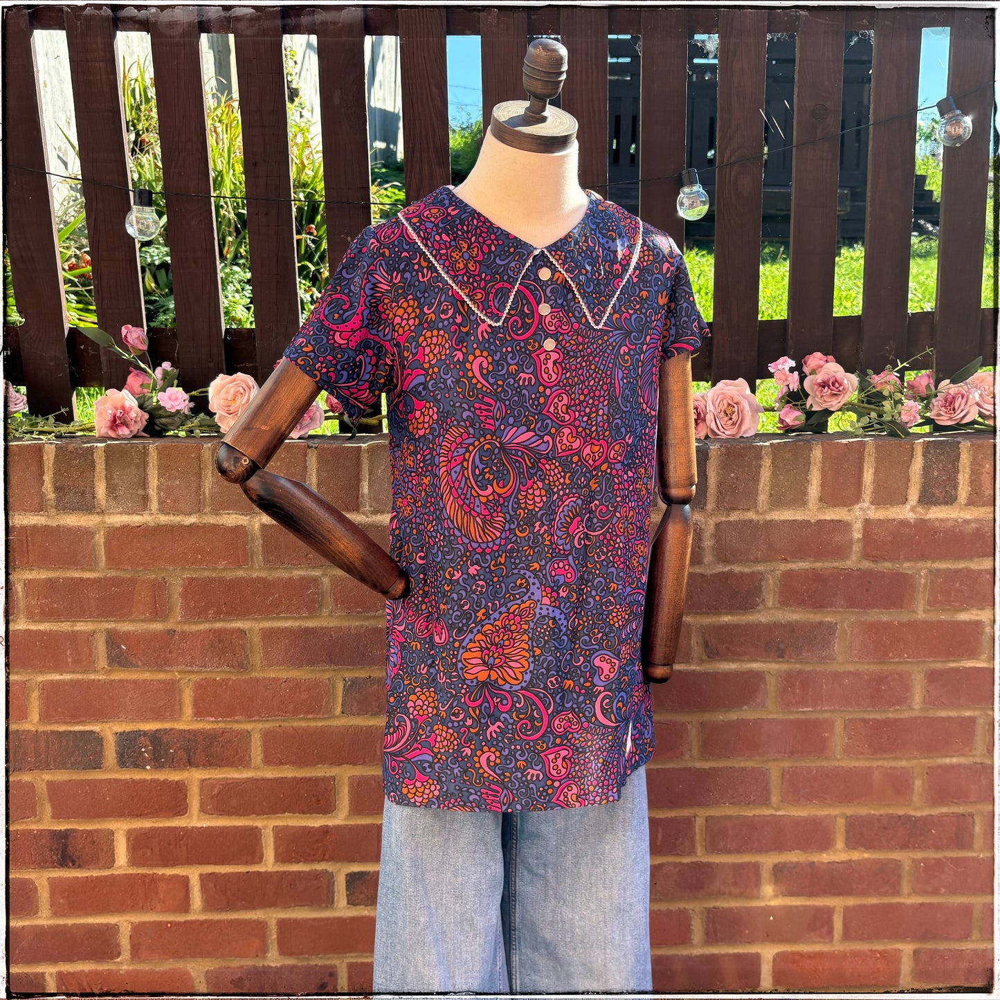 Vintage Psychedelic Collar Blouse