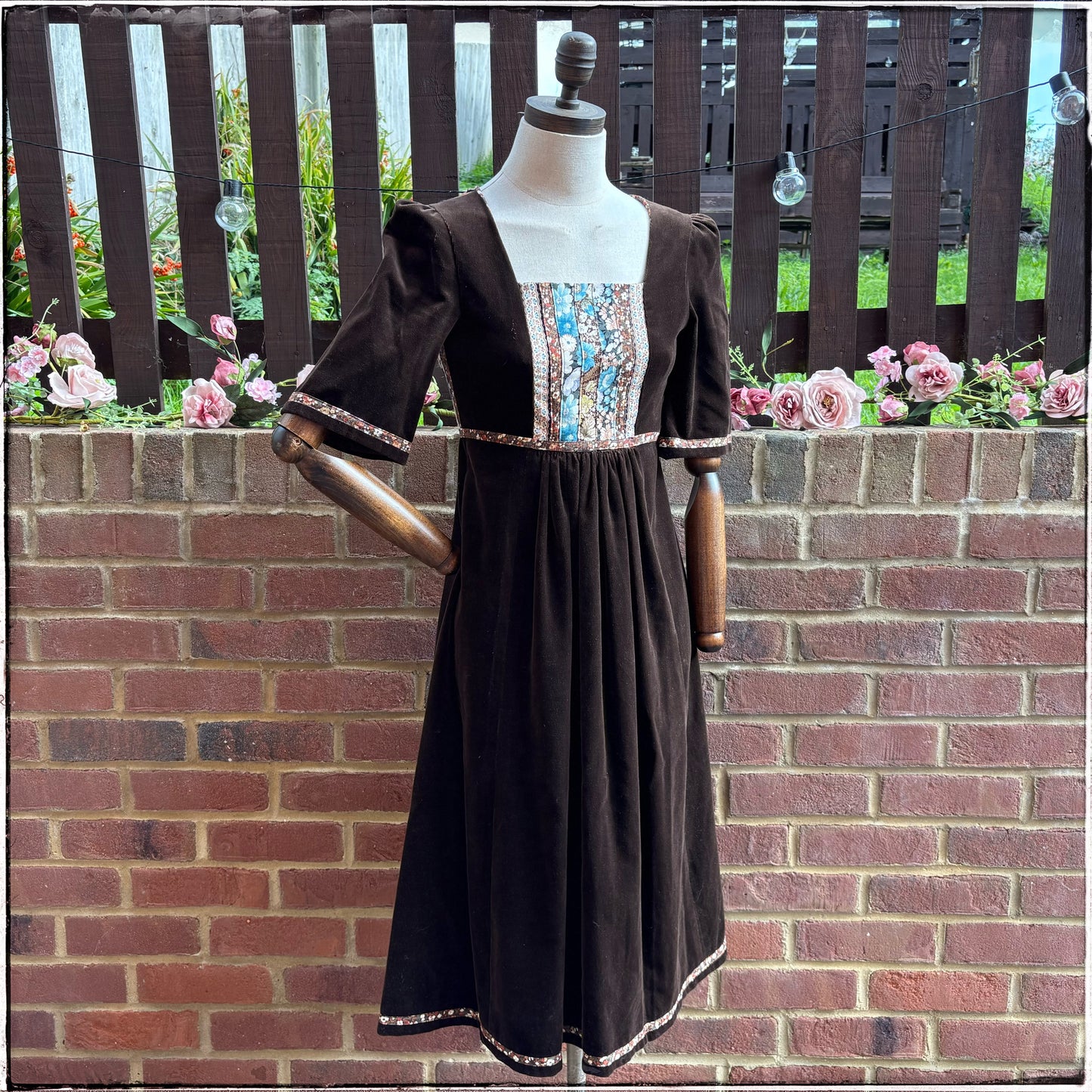 Vintage 70s Janet Owen Velvet Midi Dress