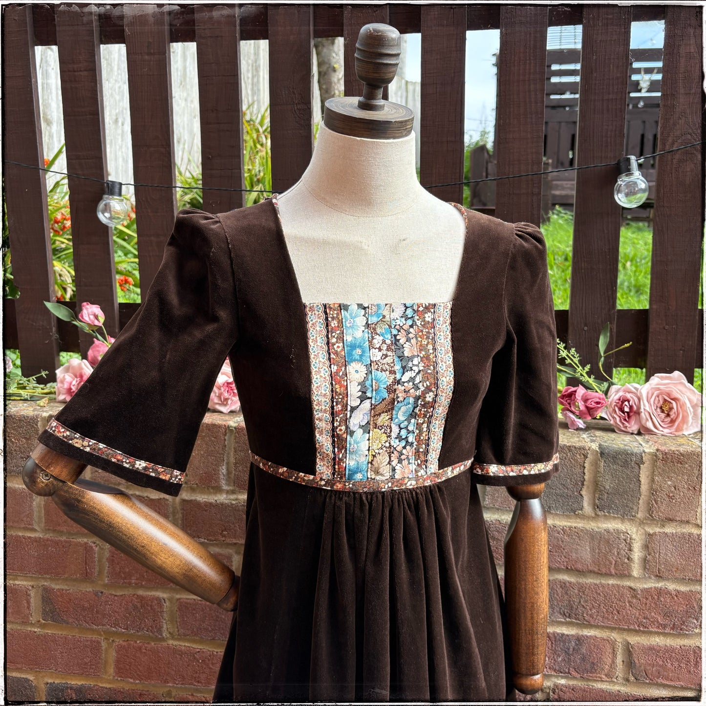 Vintage 70s Janet Owen Velvet Midi Dress