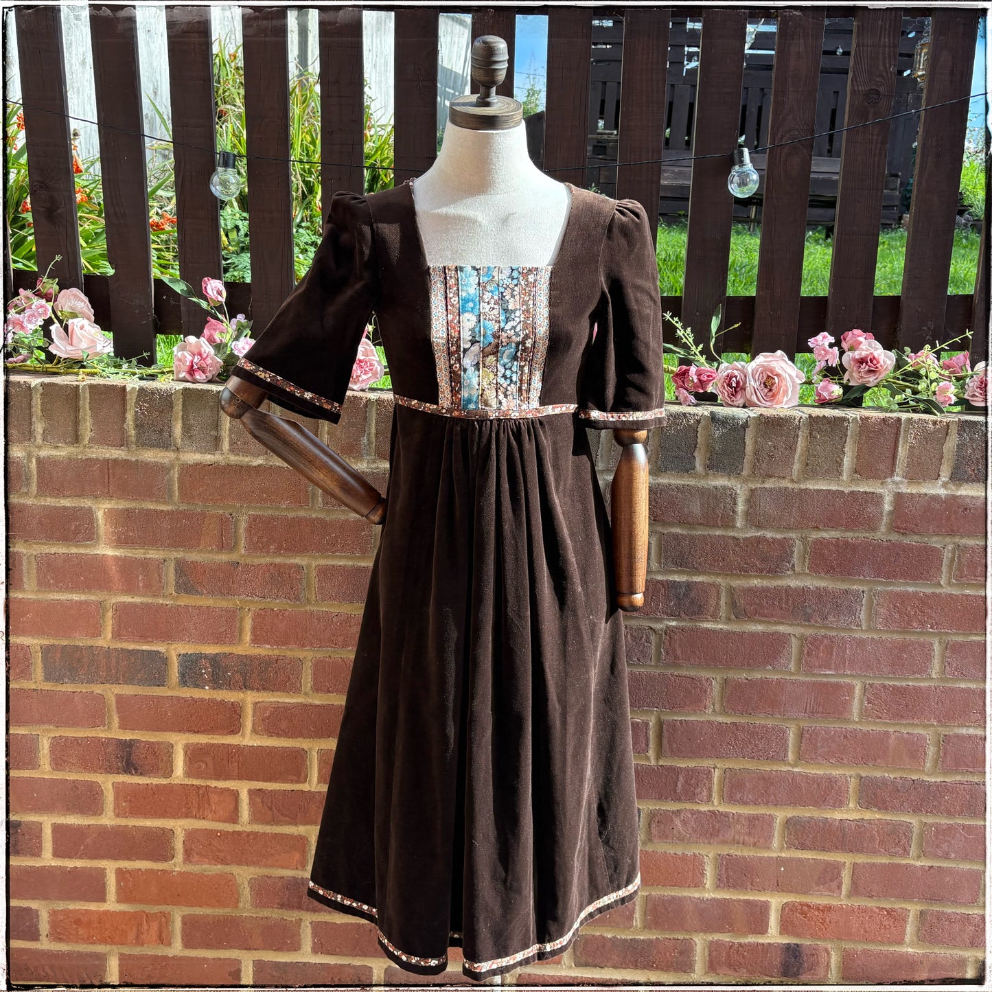 Vintage 70s Janet Owen Velvet Midi Dress