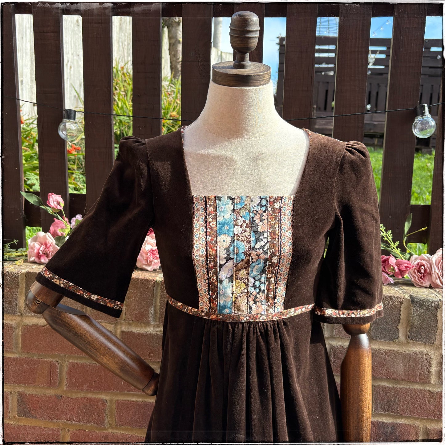 Vintage 70s Janet Owen Velvet Midi Dress