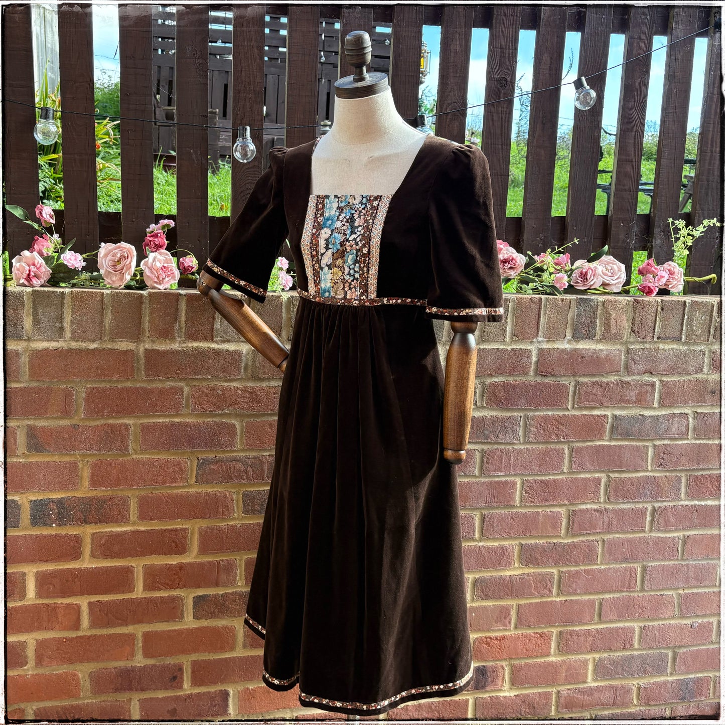 Vintage 70s Janet Owen Velvet Midi Dress