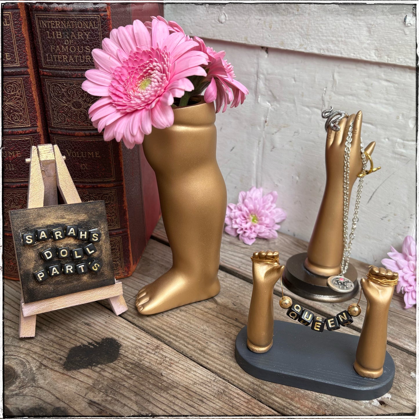 Large Doll Leg Vase - Gold