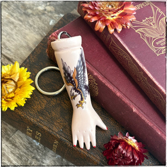 Porcelain Doll Arm Key Ring - Eagle