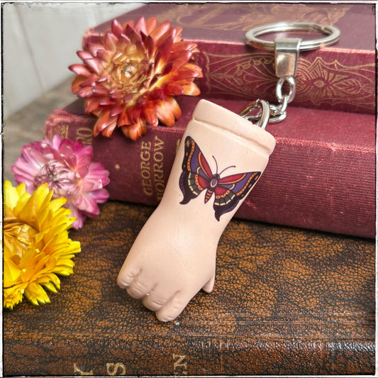 Porcelain Doll Arm Key Ring - Chunky Moth