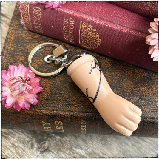 Porcelain Doll Arm Key Ring - Chunky Safety Pin