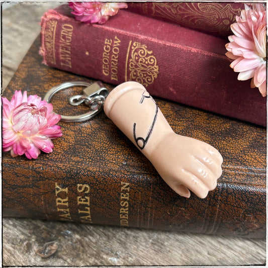 Porcelain Doll Arm Key Ring - Chunky Safety Pin