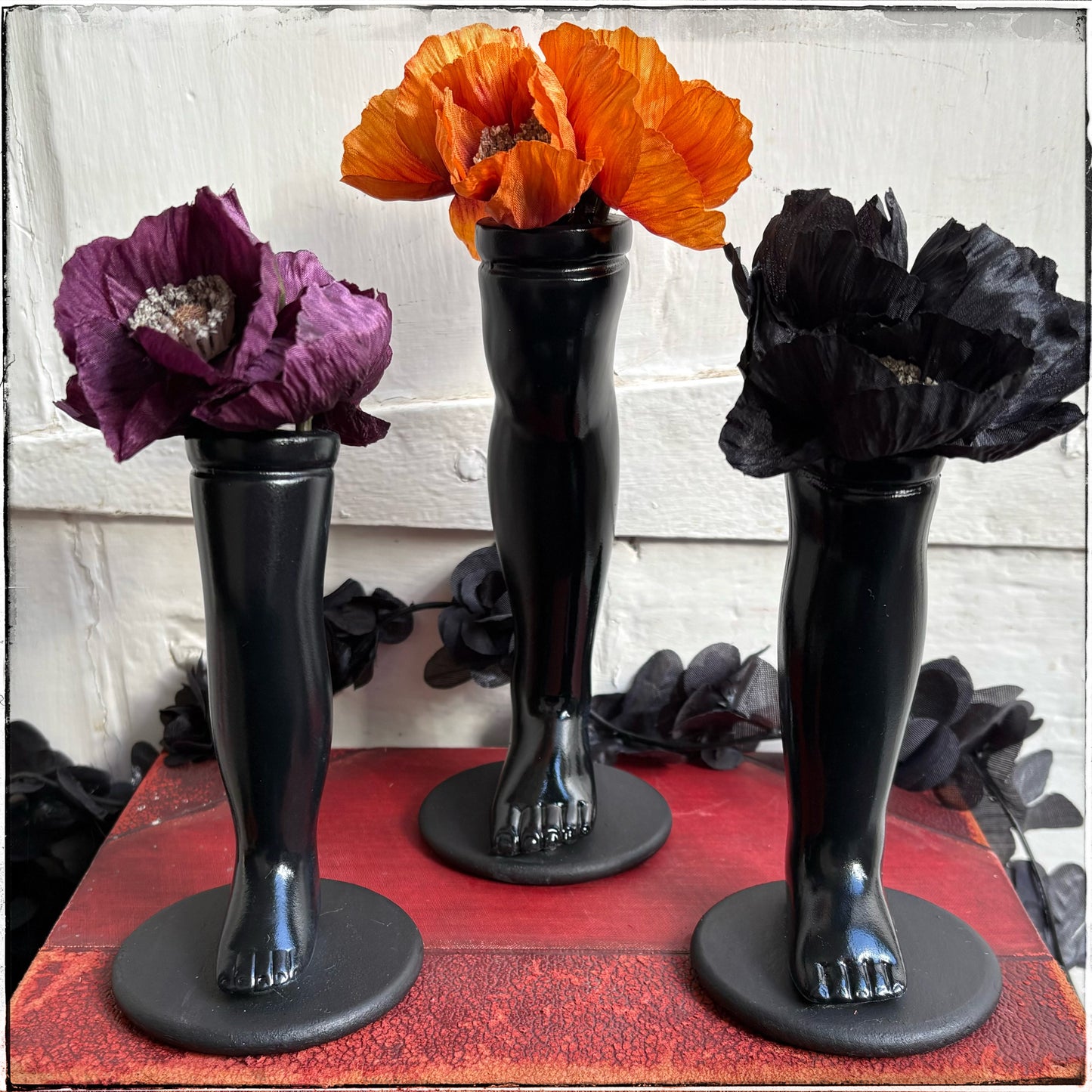 Large Doll Leg Vase - Black