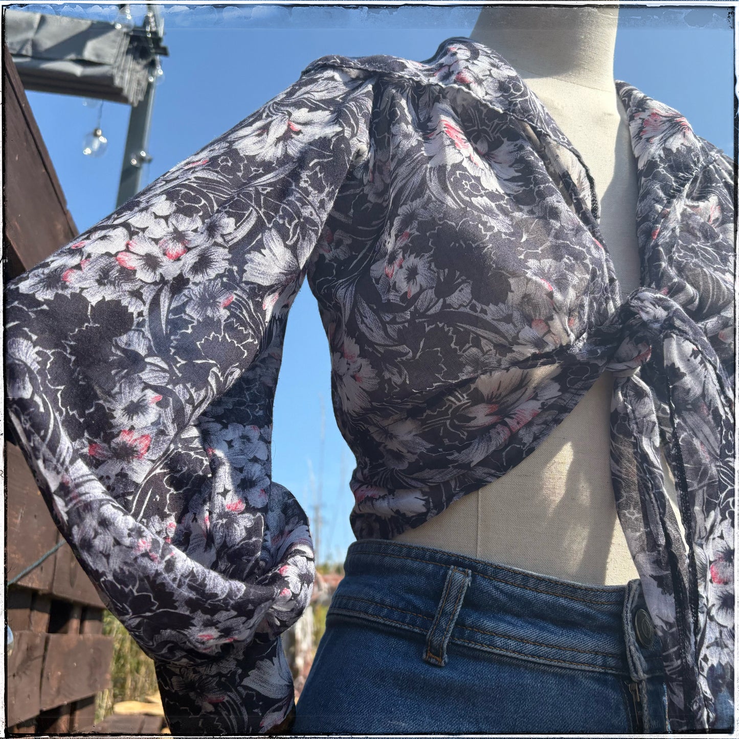 Vintage 70s John Craig Waist Tie Blouse