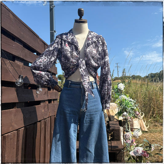 Vintage 70s John Craig Waist Tie Blouse