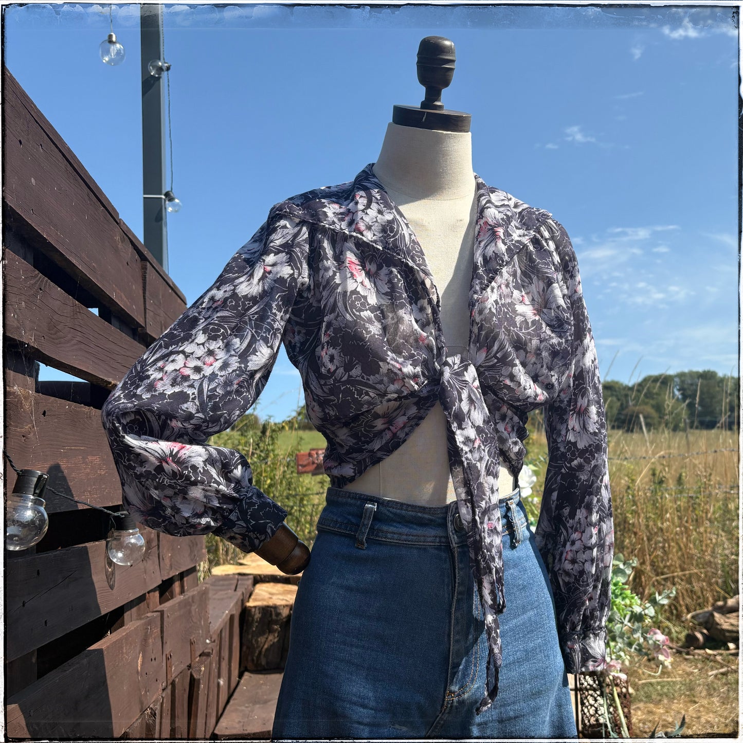 Vintage 70s John Craig Waist Tie Blouse