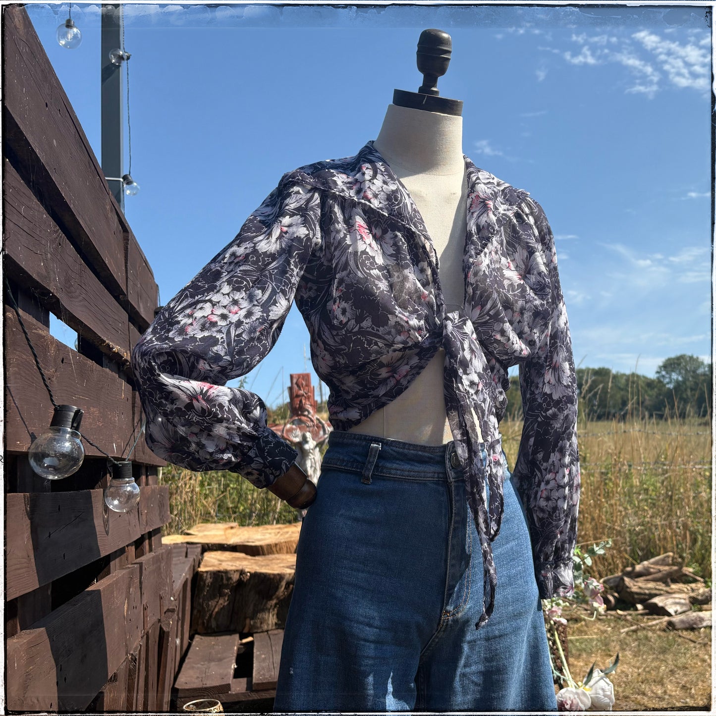 Vintage 70s John Craig Waist Tie Blouse