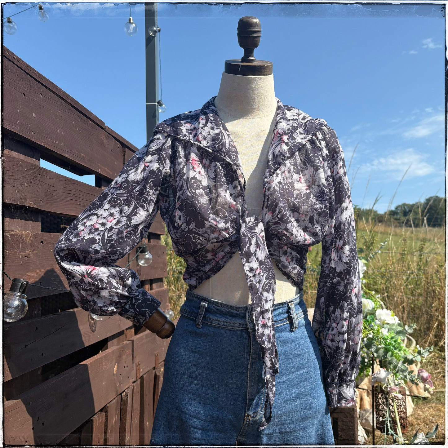 Vintage 70s John Craig Waist Tie Blouse