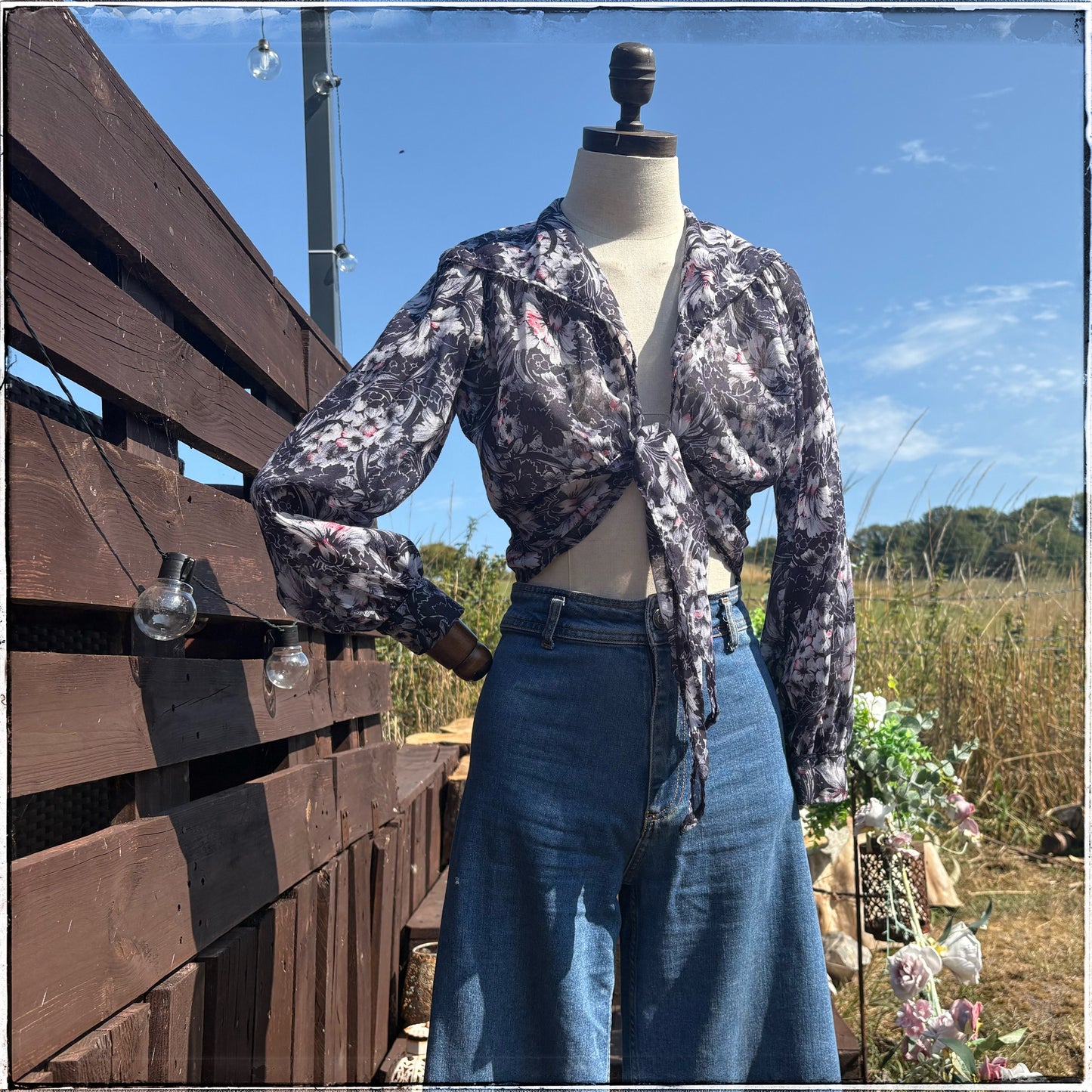 Vintage 70s John Craig Waist Tie Blouse