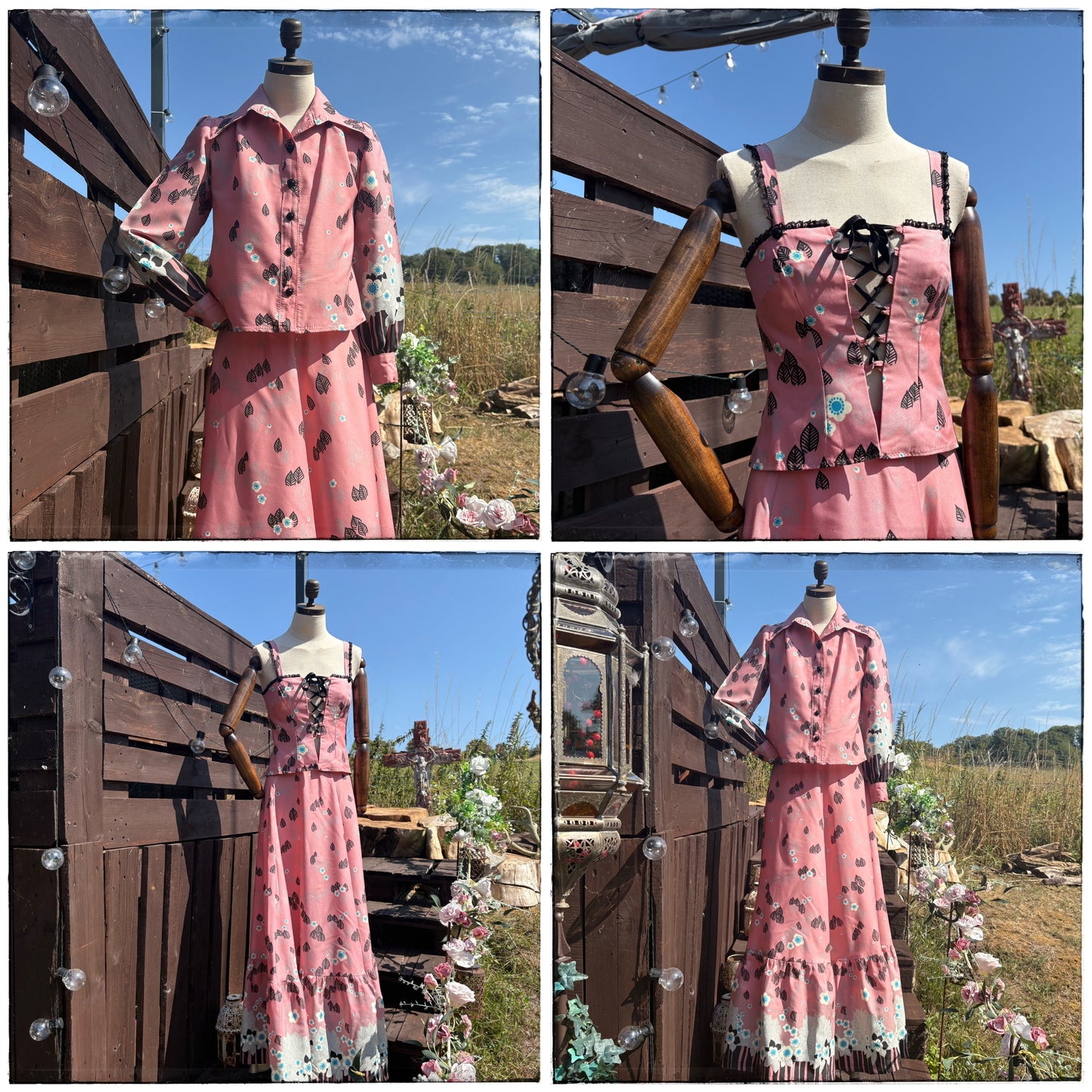 Vintage 70s 3 Piece Skirt Set