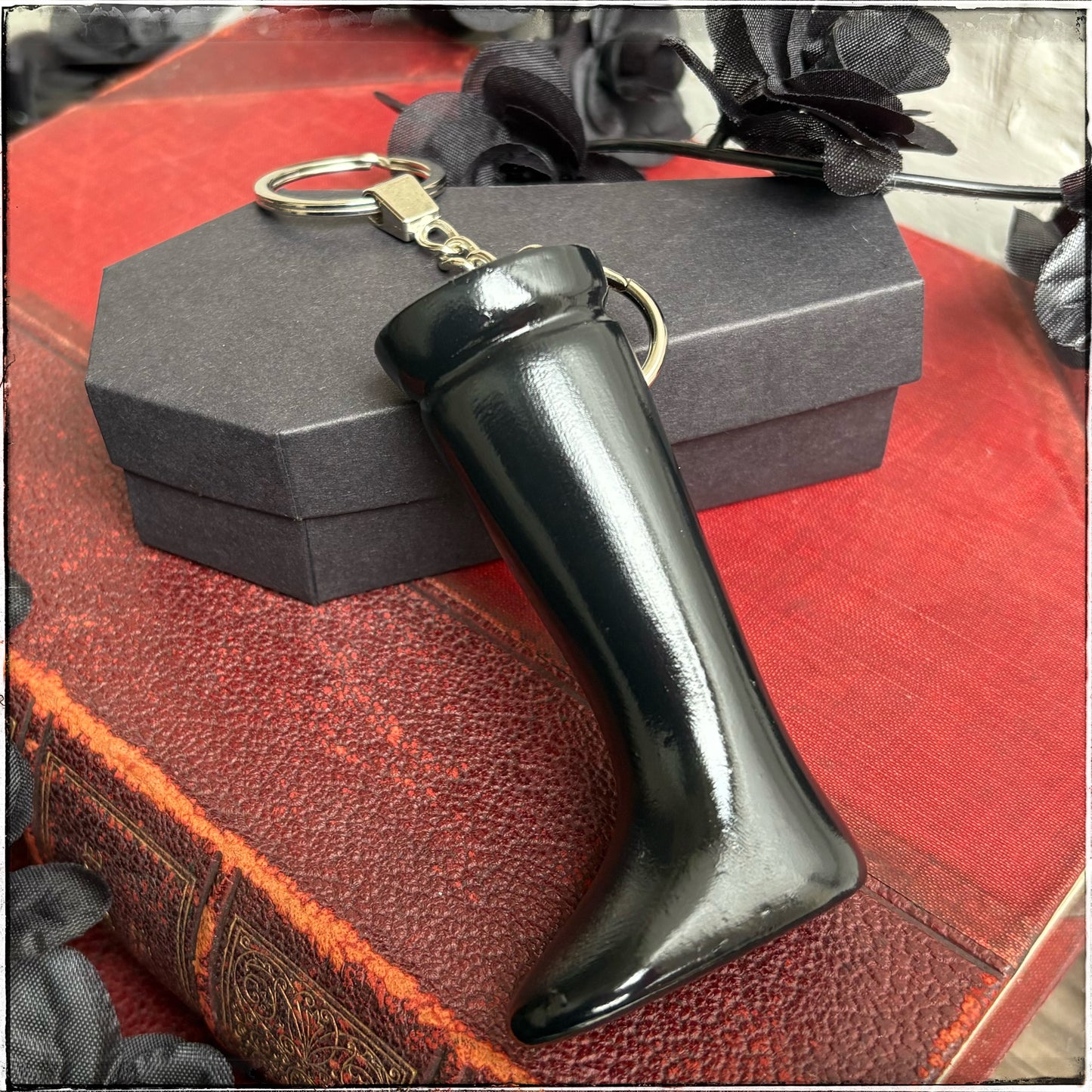 Doll Leg Key Ring - Black