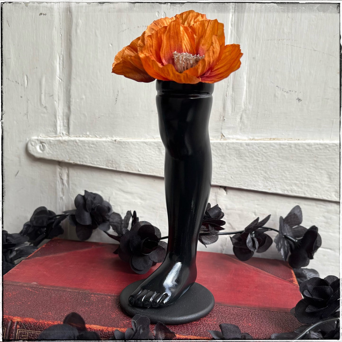 Large Doll Leg Vase - Black