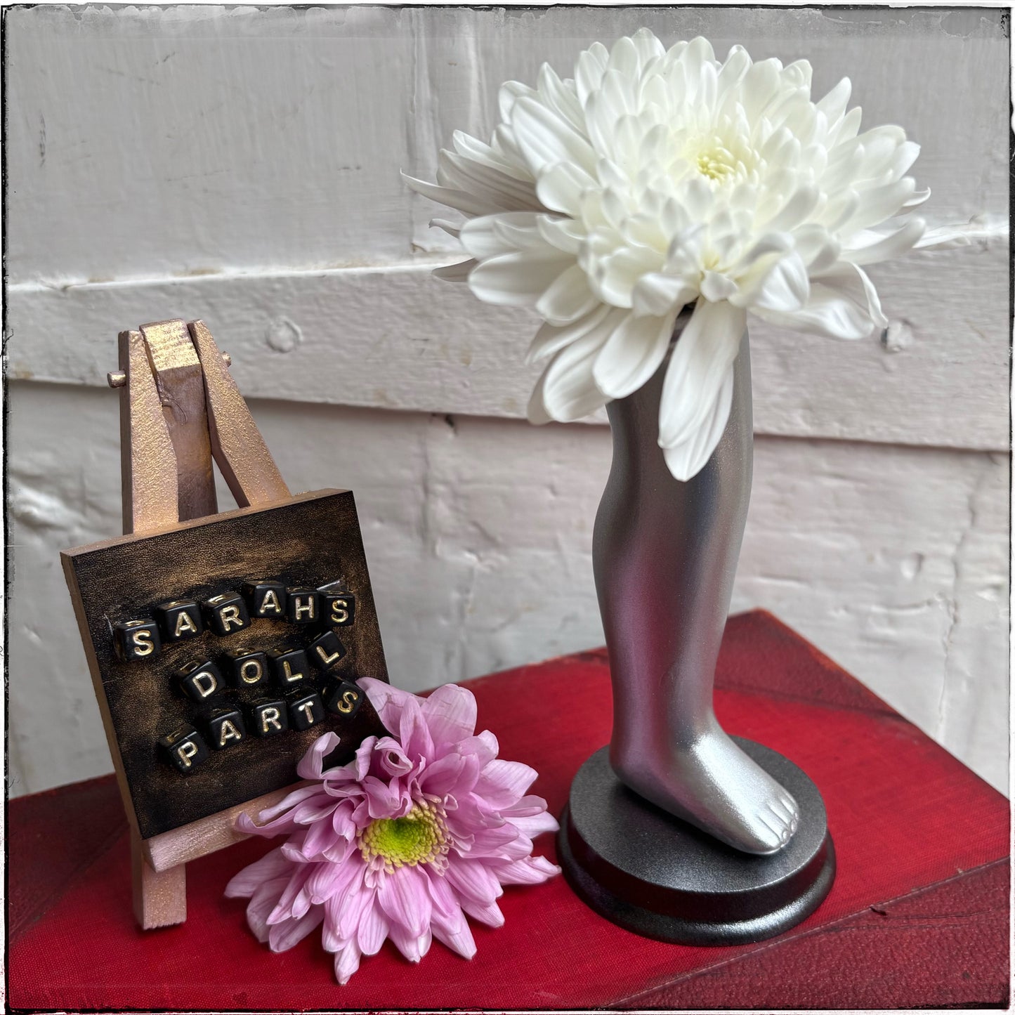 Small Doll Leg Vase - Silver