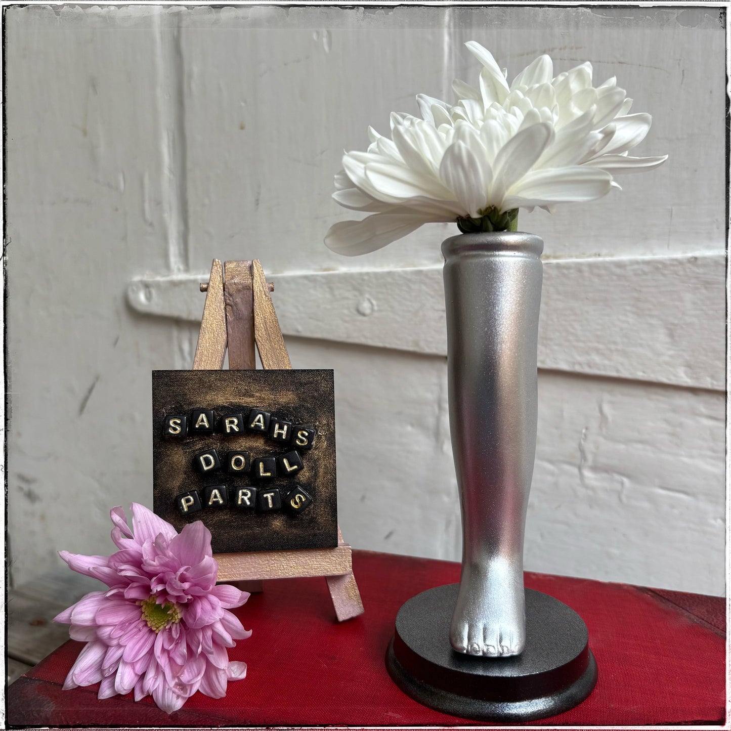 Small Doll Leg Vase - Silver