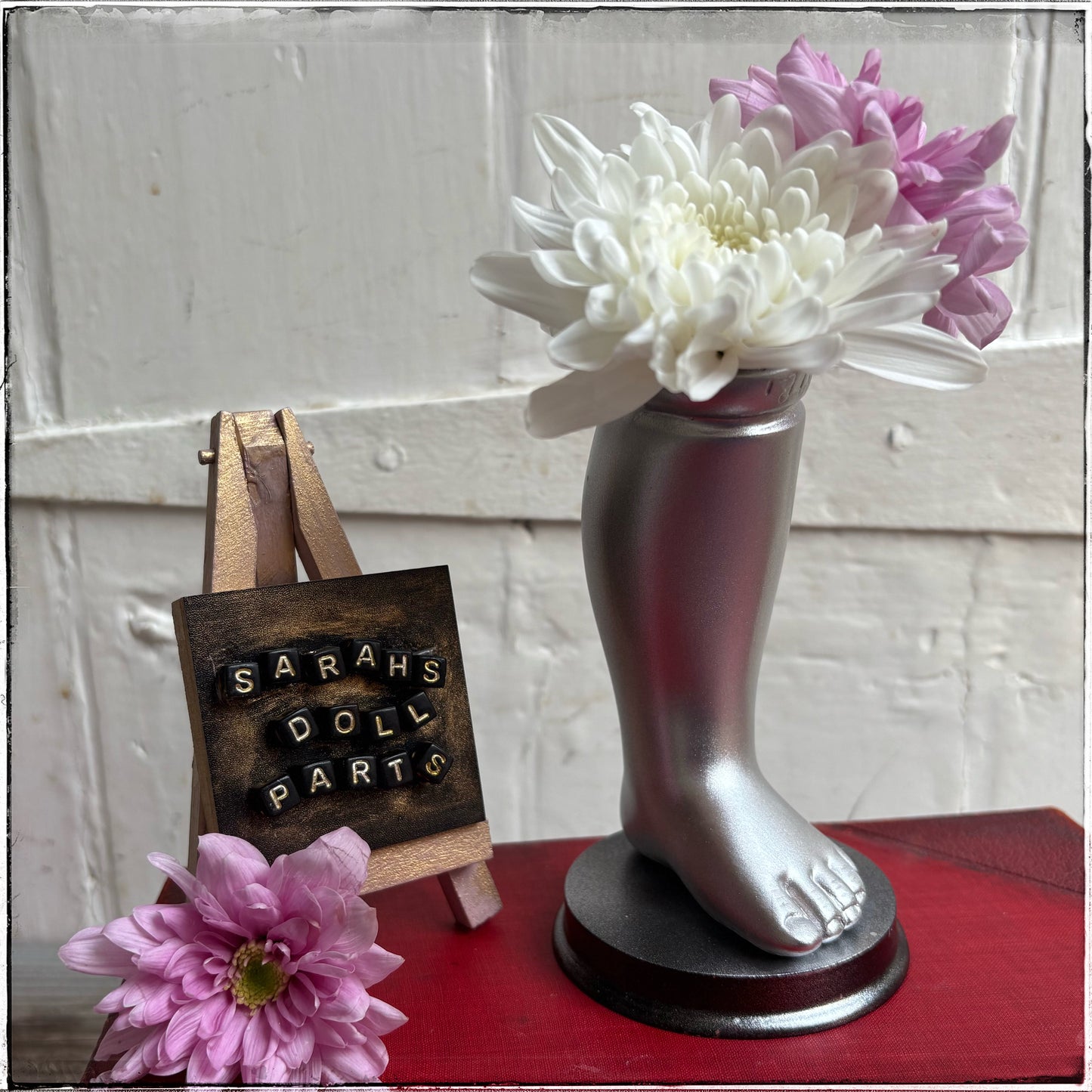 Large Doll Leg Vase - Silver