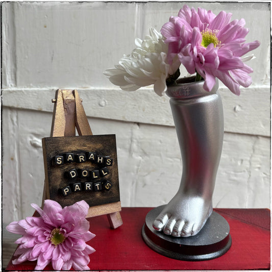 Large Doll Leg Vase - Silver