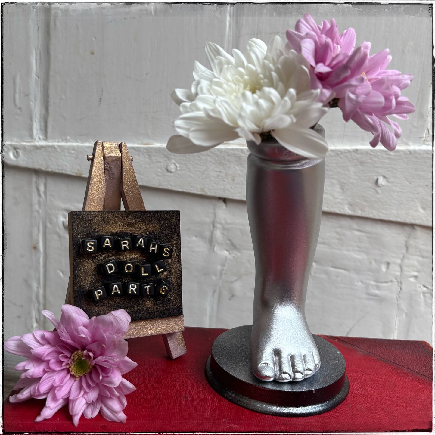 Large Doll Leg Vase - Silver