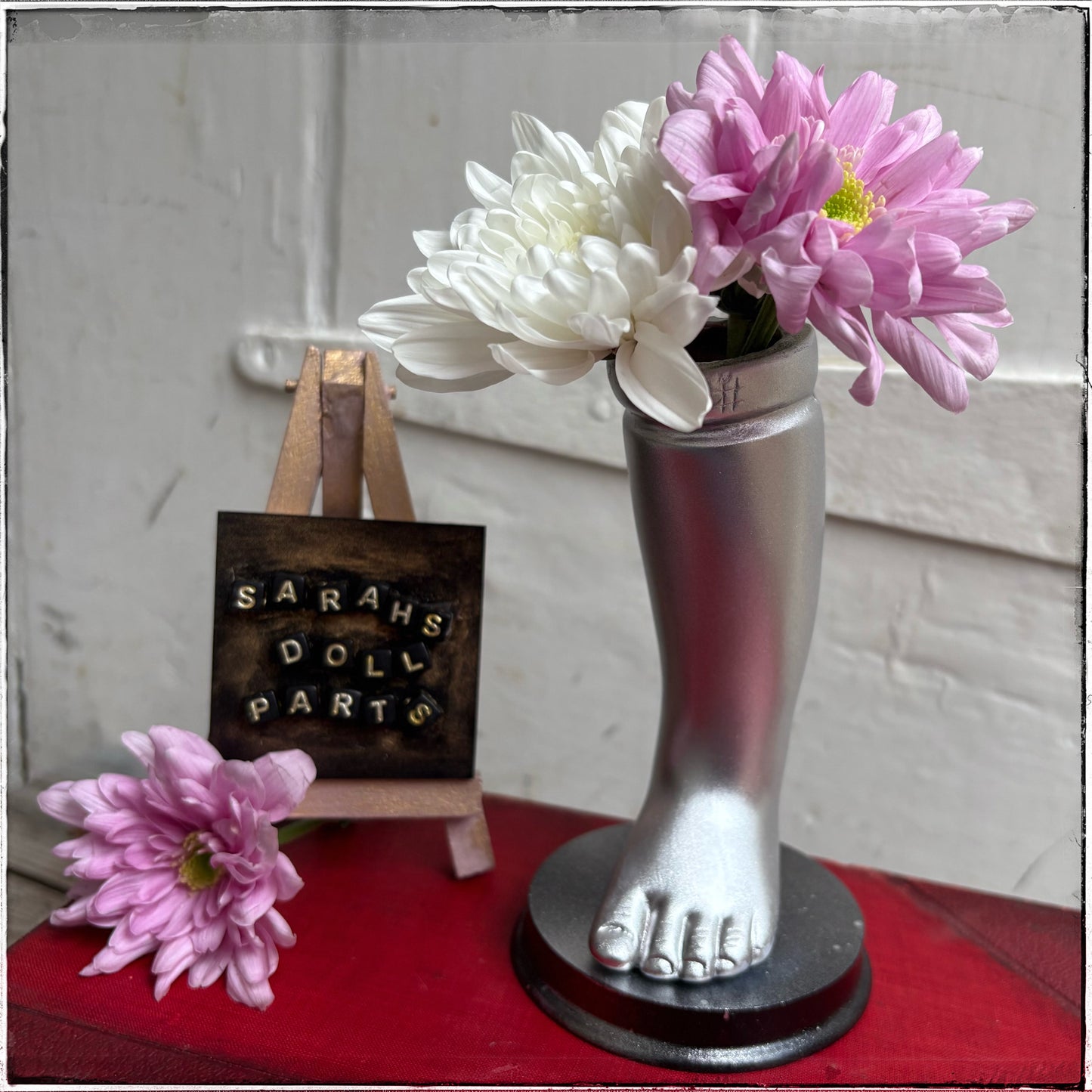 Large Doll Leg Vase - Silver