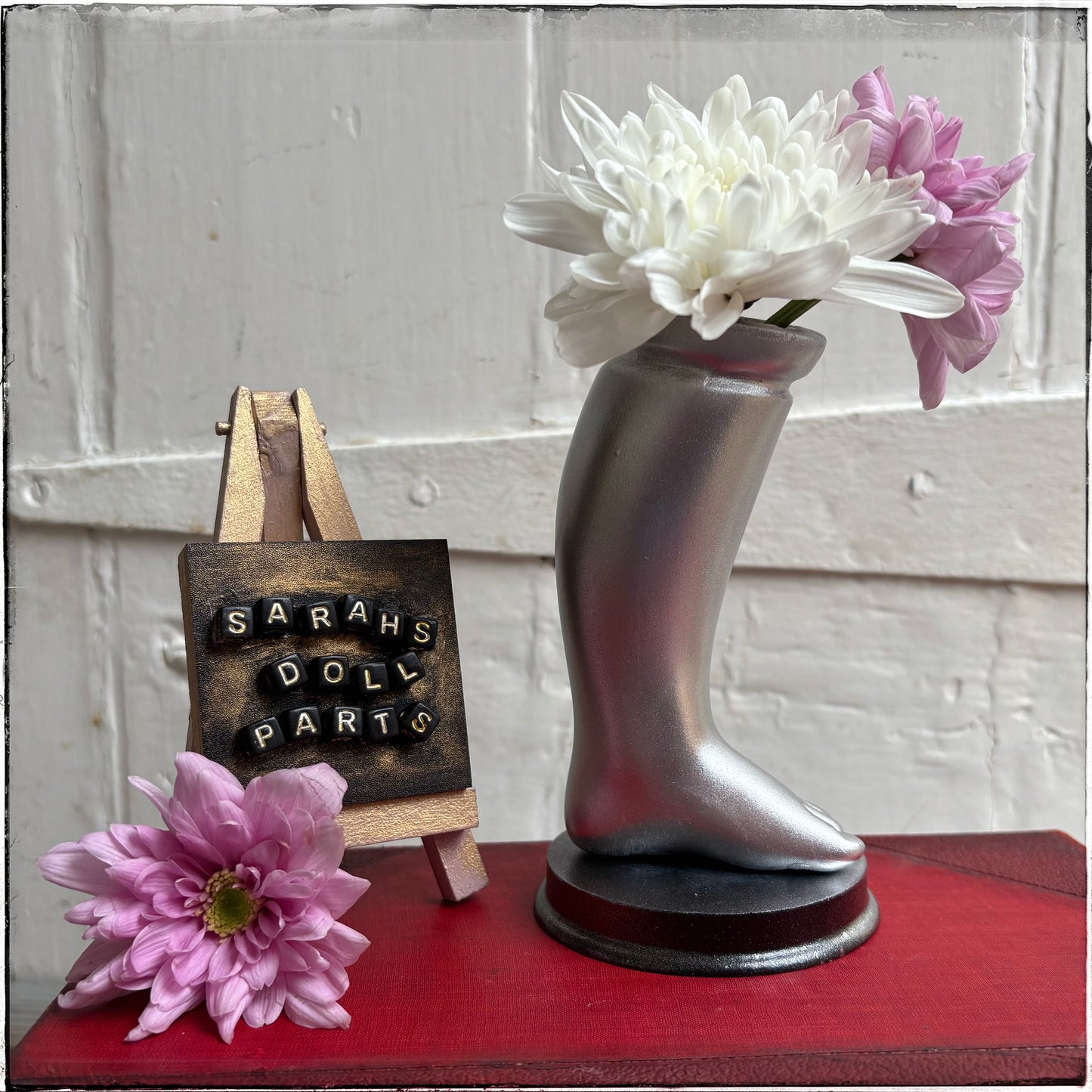 Large Doll Leg Vase - Silver