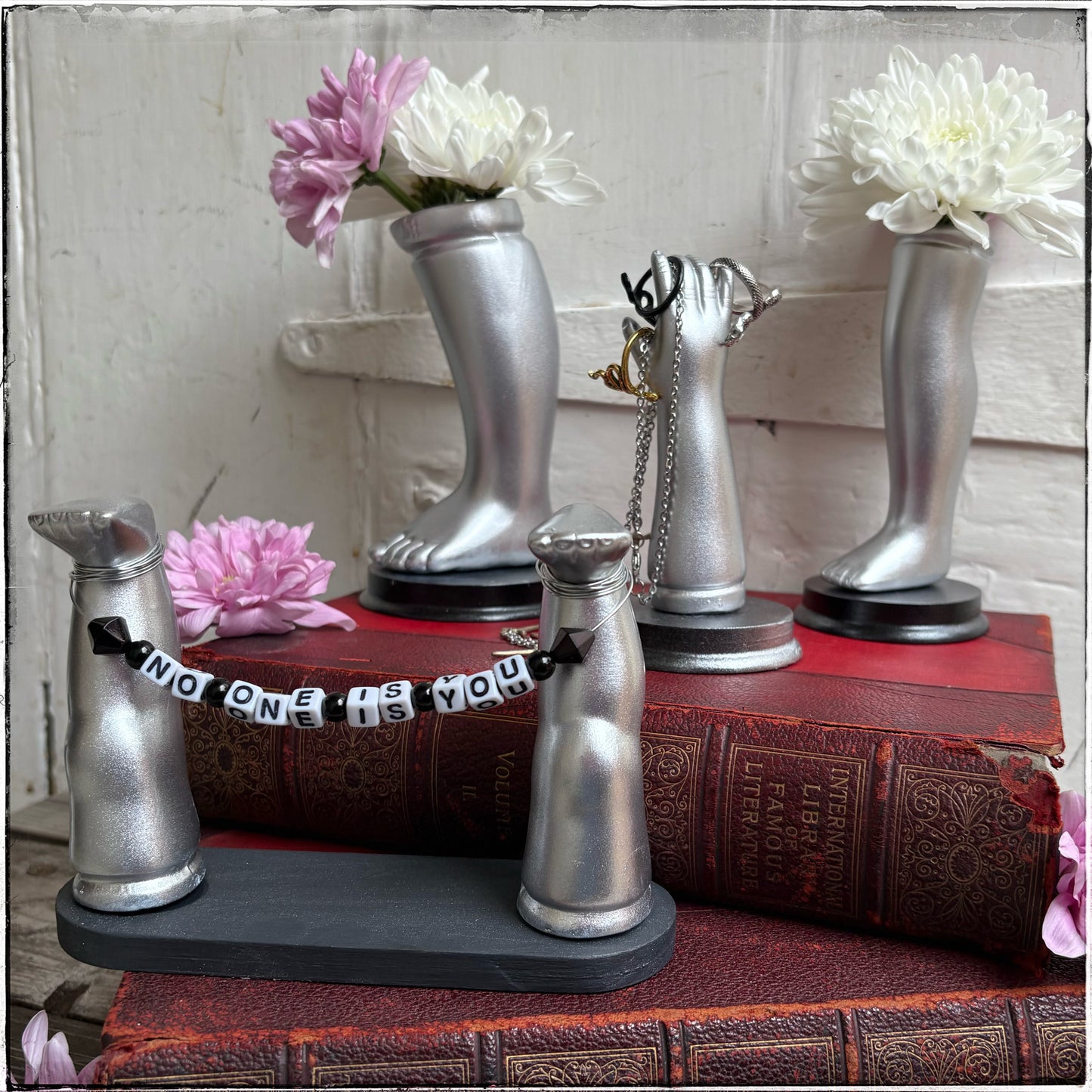 Small Doll Leg Vase - Silver