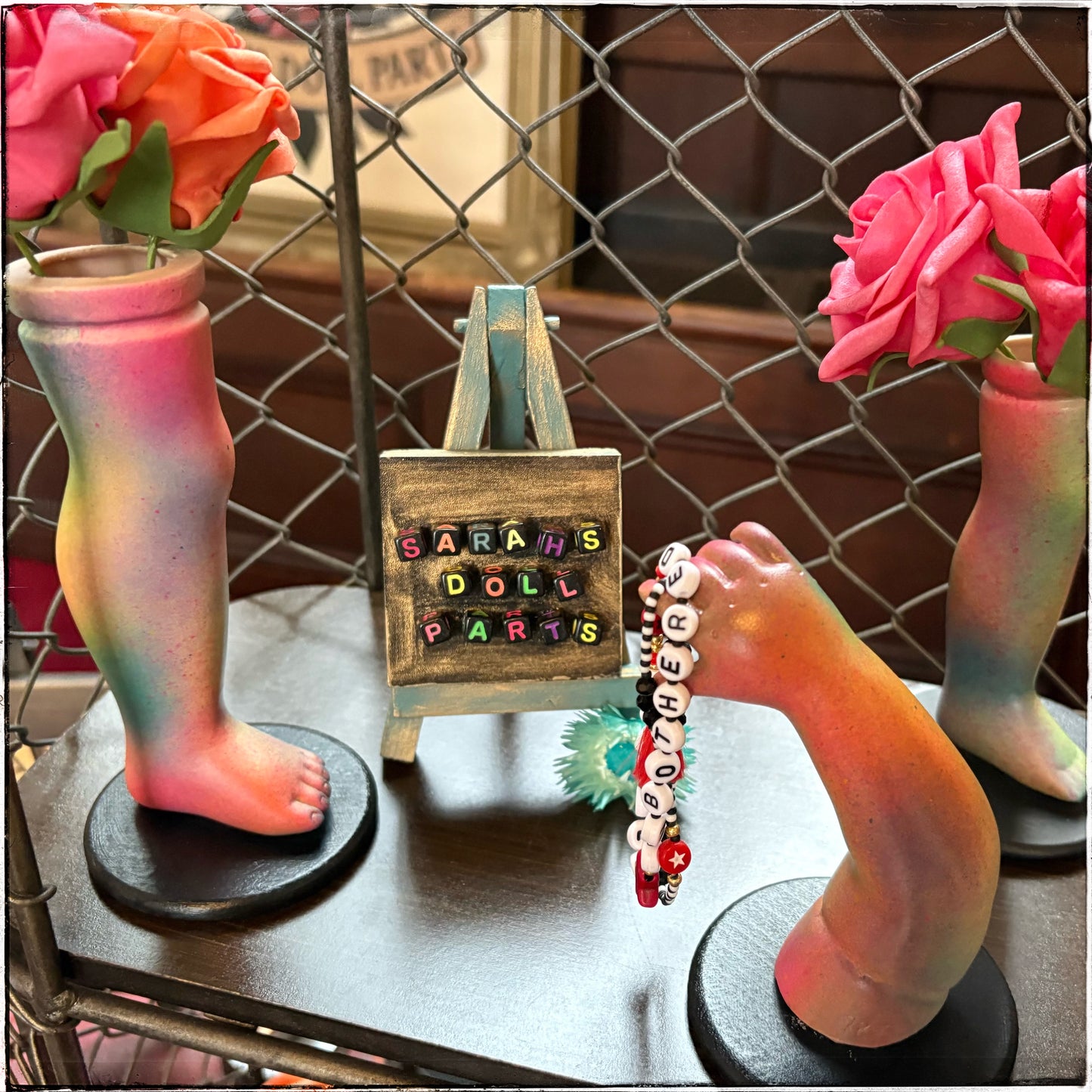 Small Doll Leg Vase - Rainbow