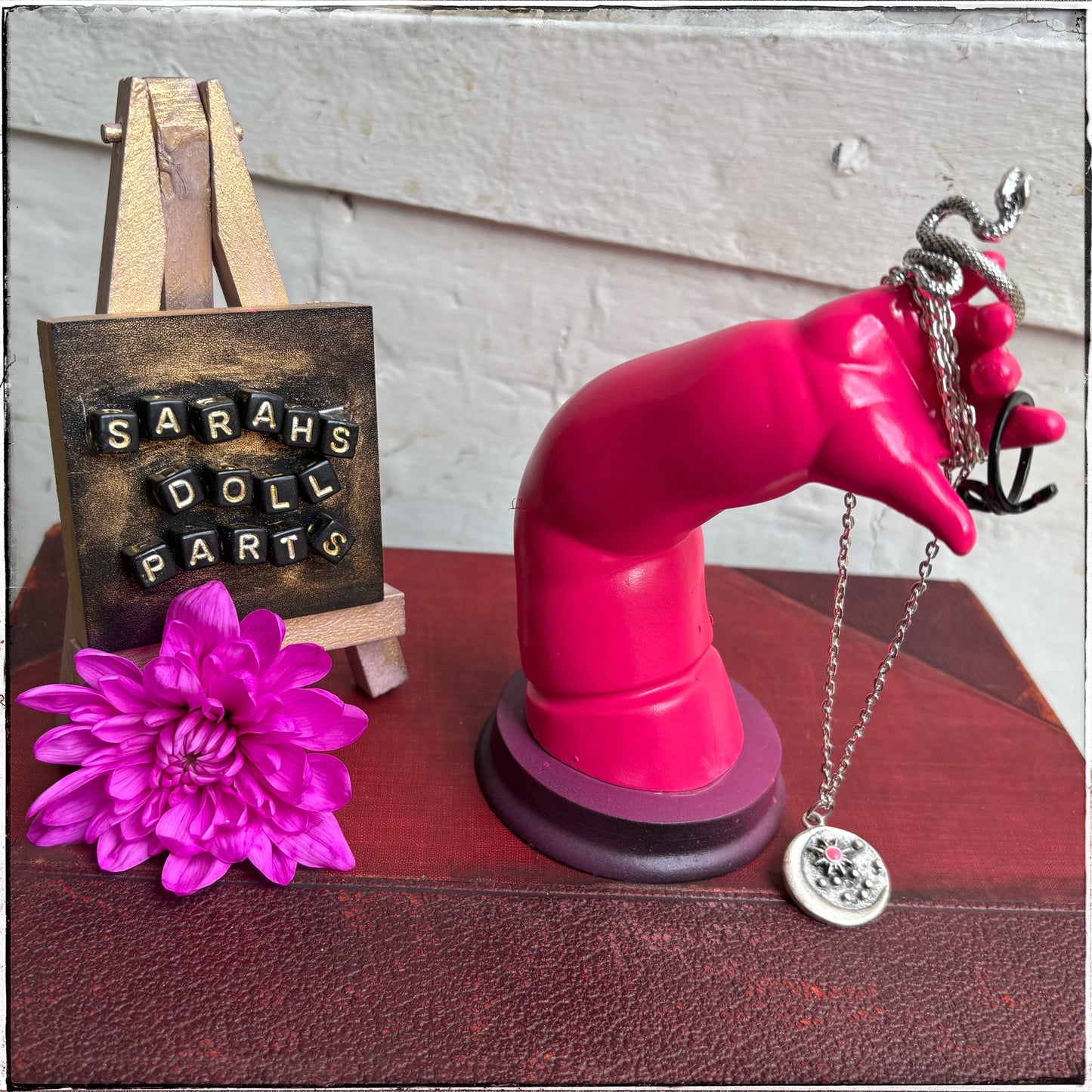 Large Doll Arm Jewellery Holder - Neon Pink