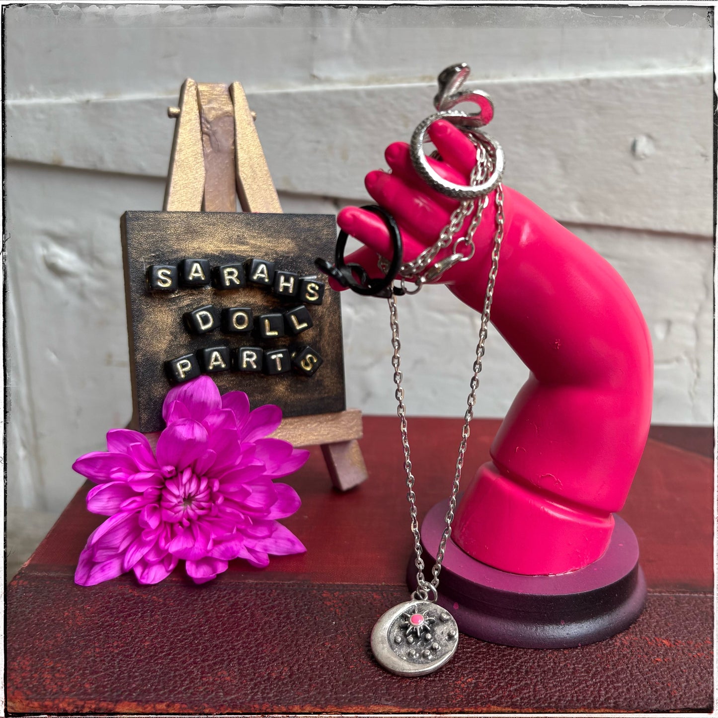 Large Doll Arm Jewellery Holder - Neon Pink