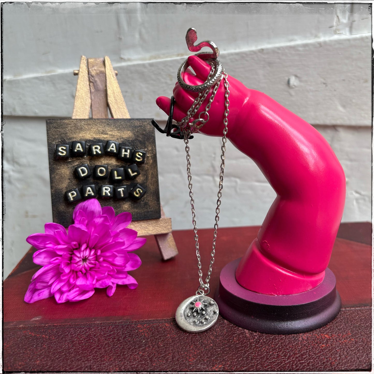 Large Doll Arm Jewellery Holder - Neon Pink