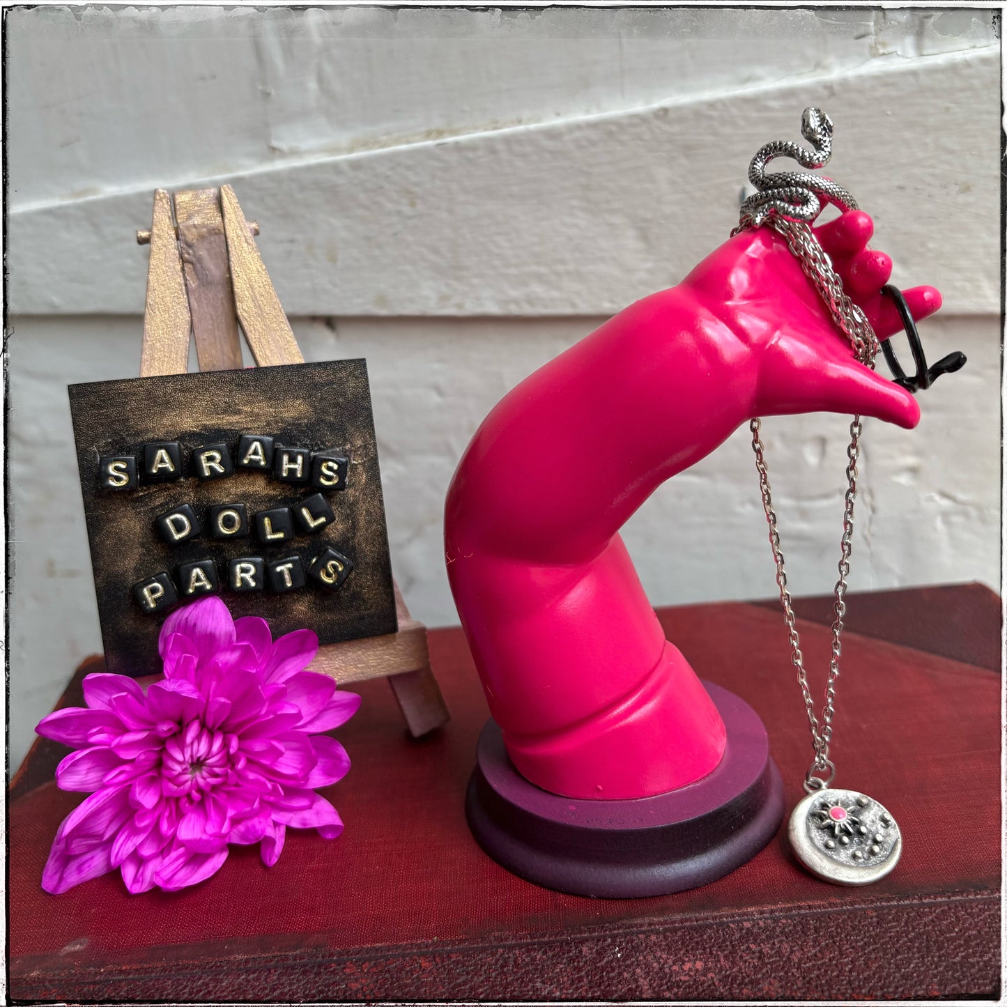 Large Doll Arm Jewellery Holder - Neon Pink