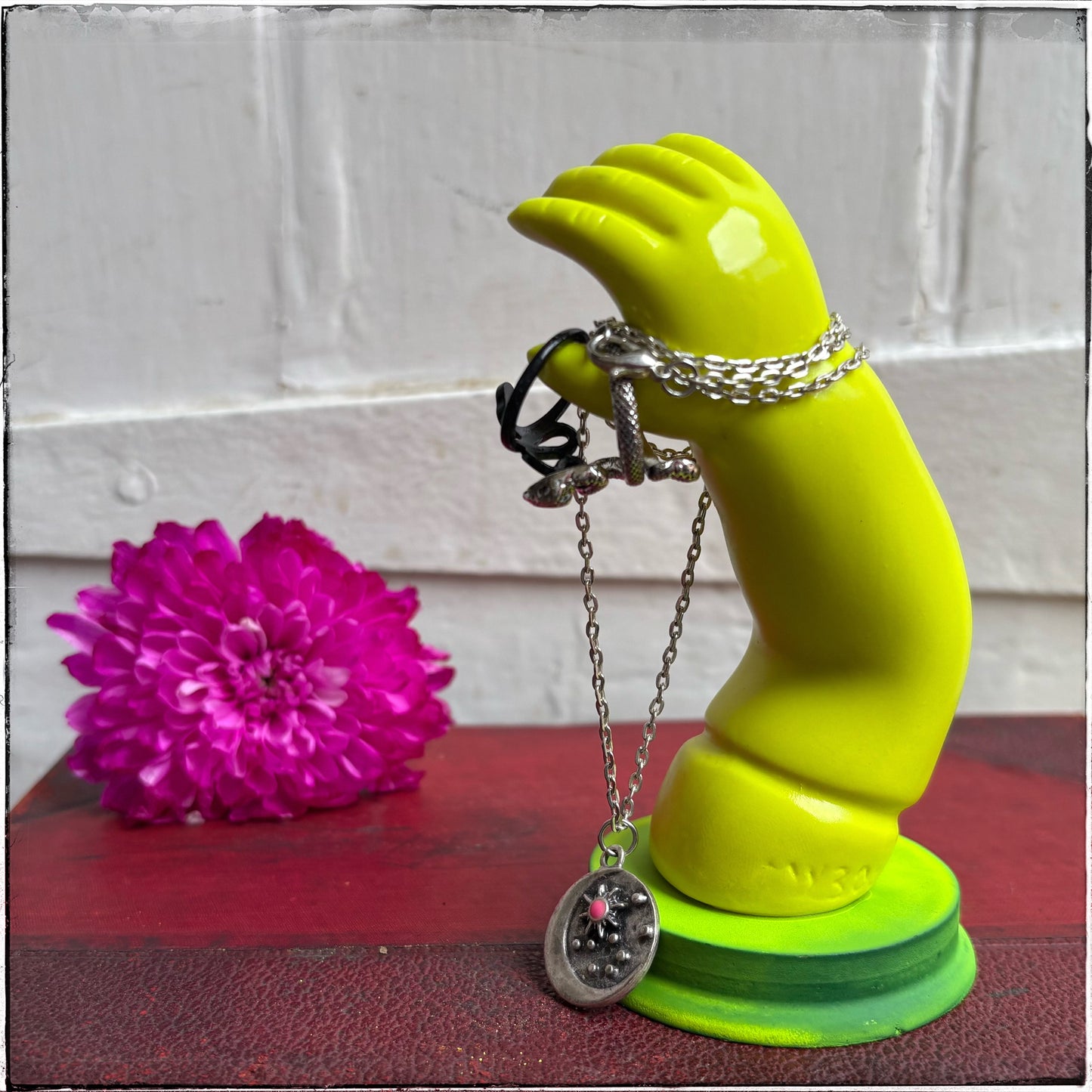 Large Doll Arm Jewellery Holder - Neon Yellow