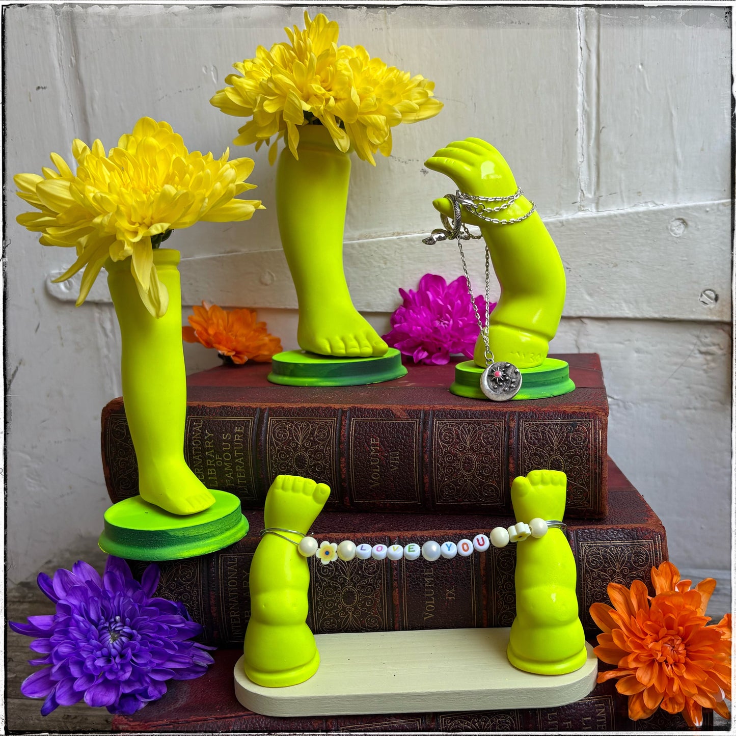 Small Doll Leg Vase - Neon Yellow