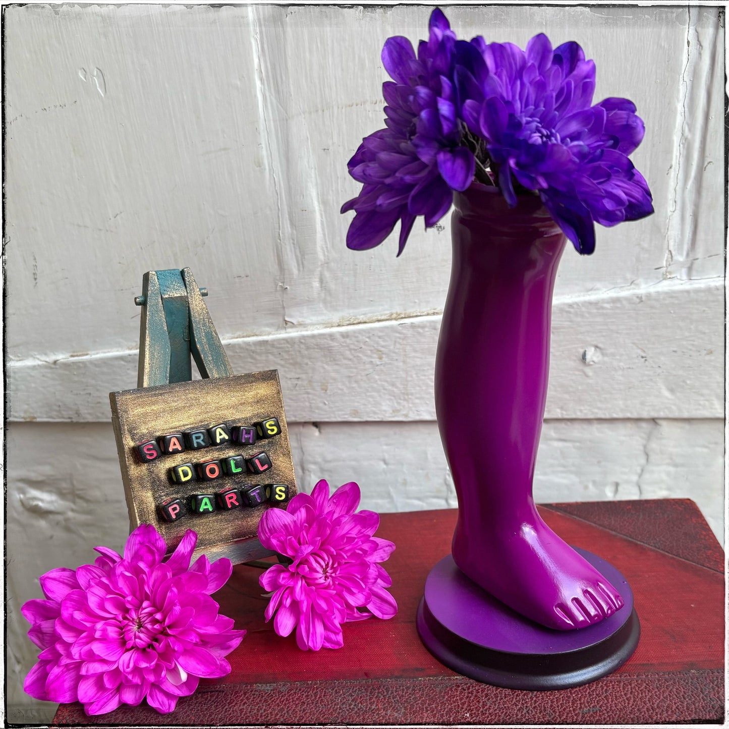 Large Doll Leg Vase - Neon Purple