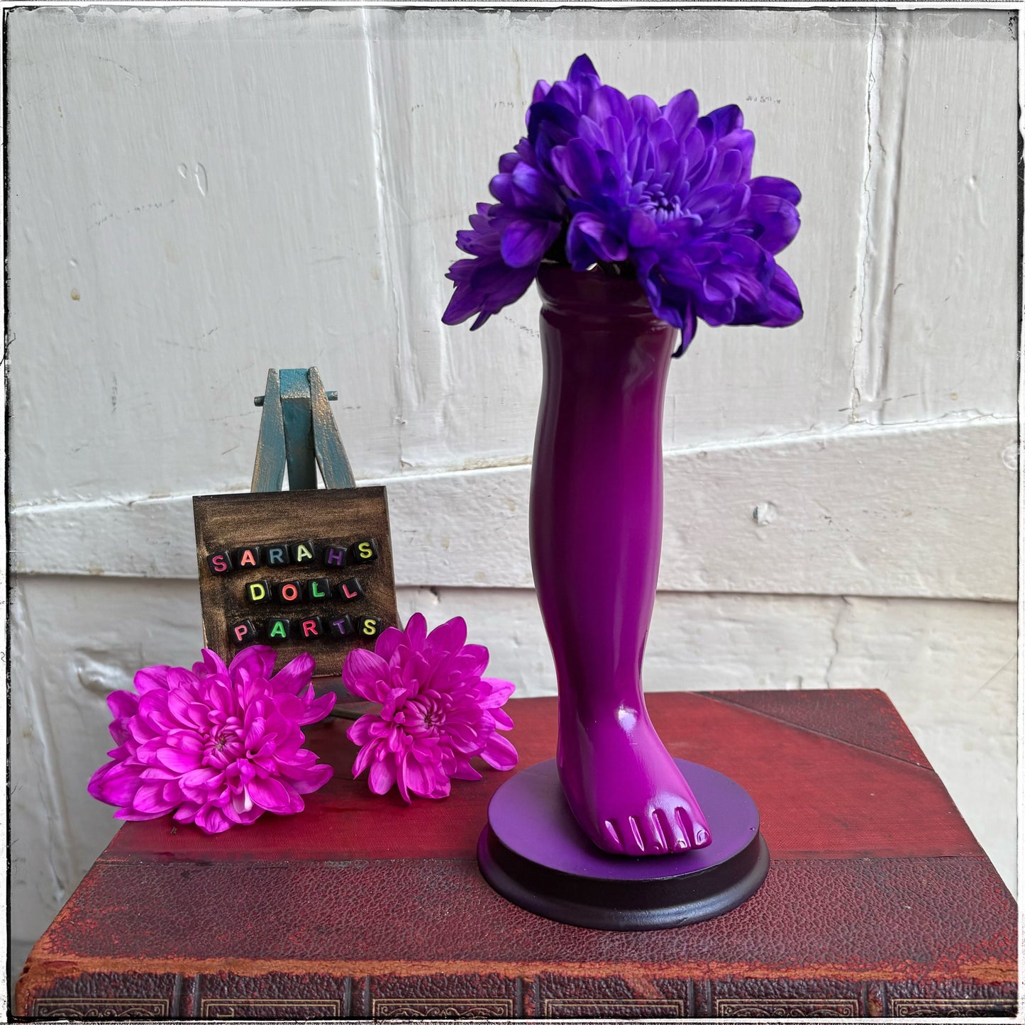 Large Doll Leg Vase - Neon Purple