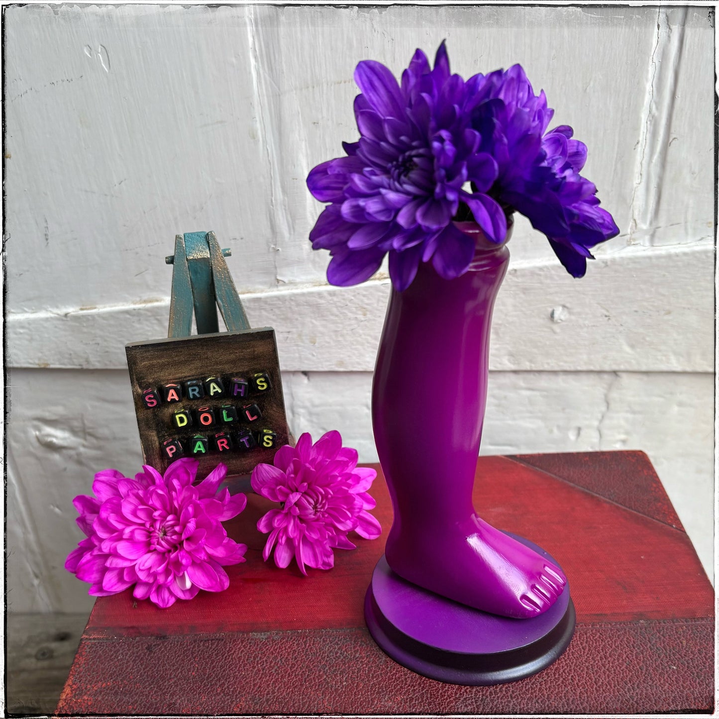 Large Doll Leg Vase - Neon Purple