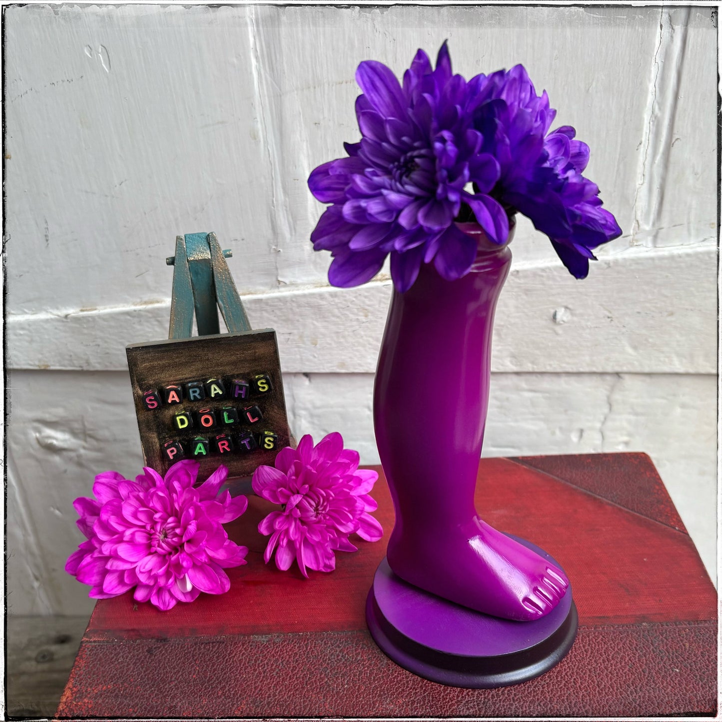 Large Doll Leg Vase - Neon Purple