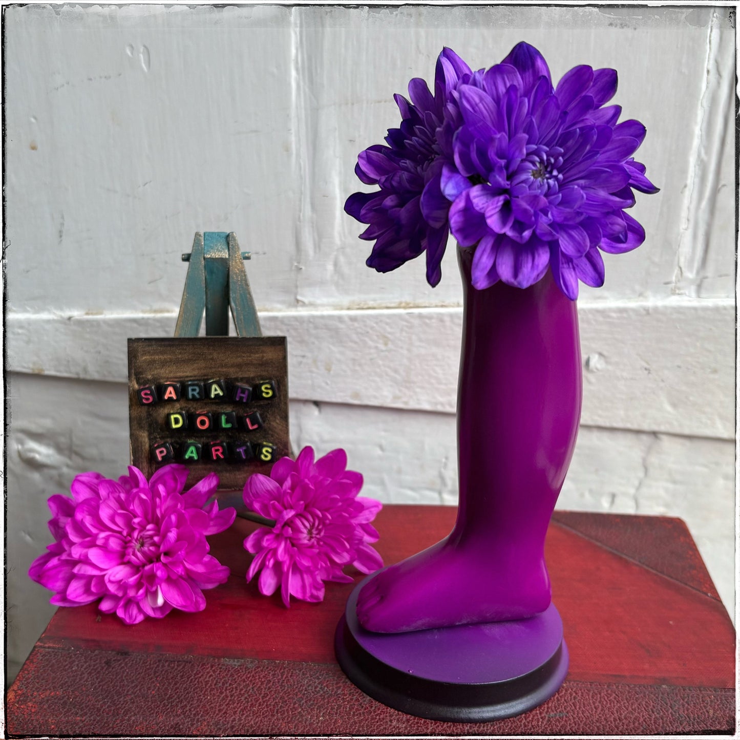 Large Doll Leg Vase - Neon Purple