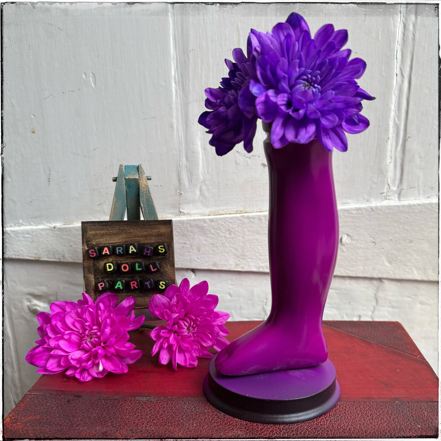 Large Doll Leg Vase - Neon Purple