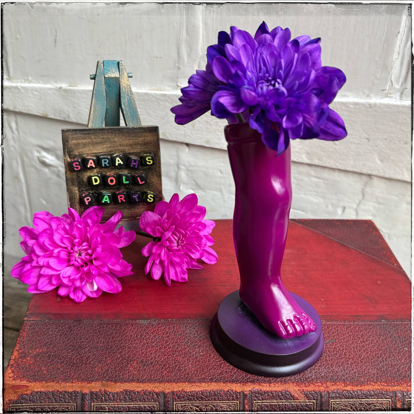 Small Doll Leg Vase - Neon Purple