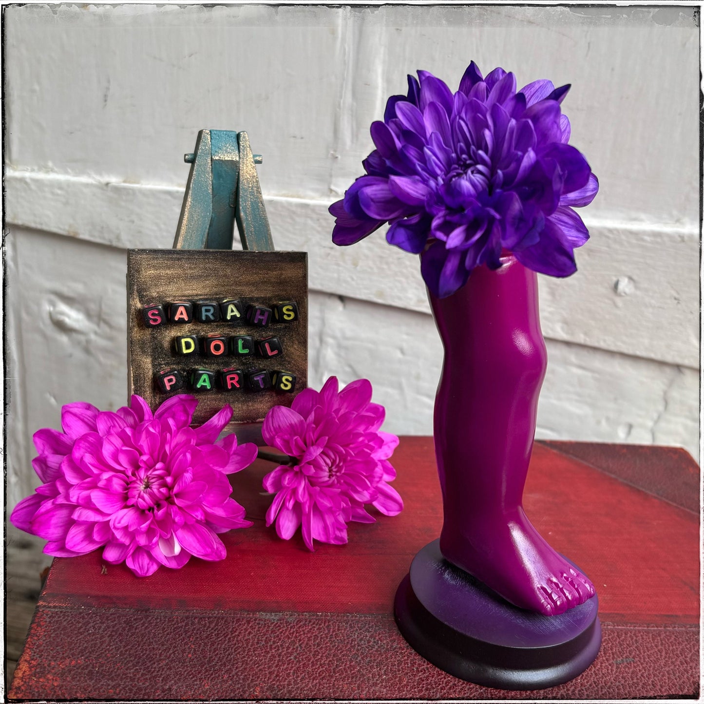 Small Doll Leg Vase - Neon Purple