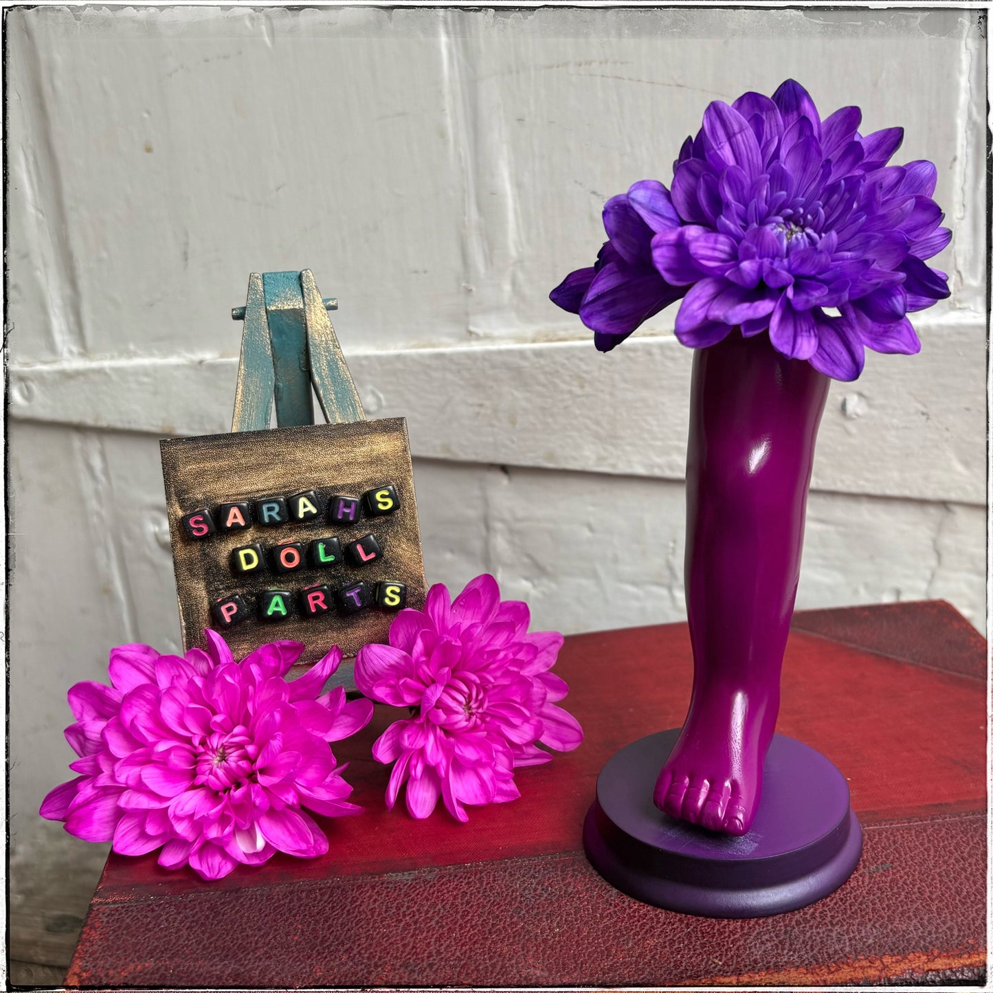 Small Doll Leg Vase - Neon Purple