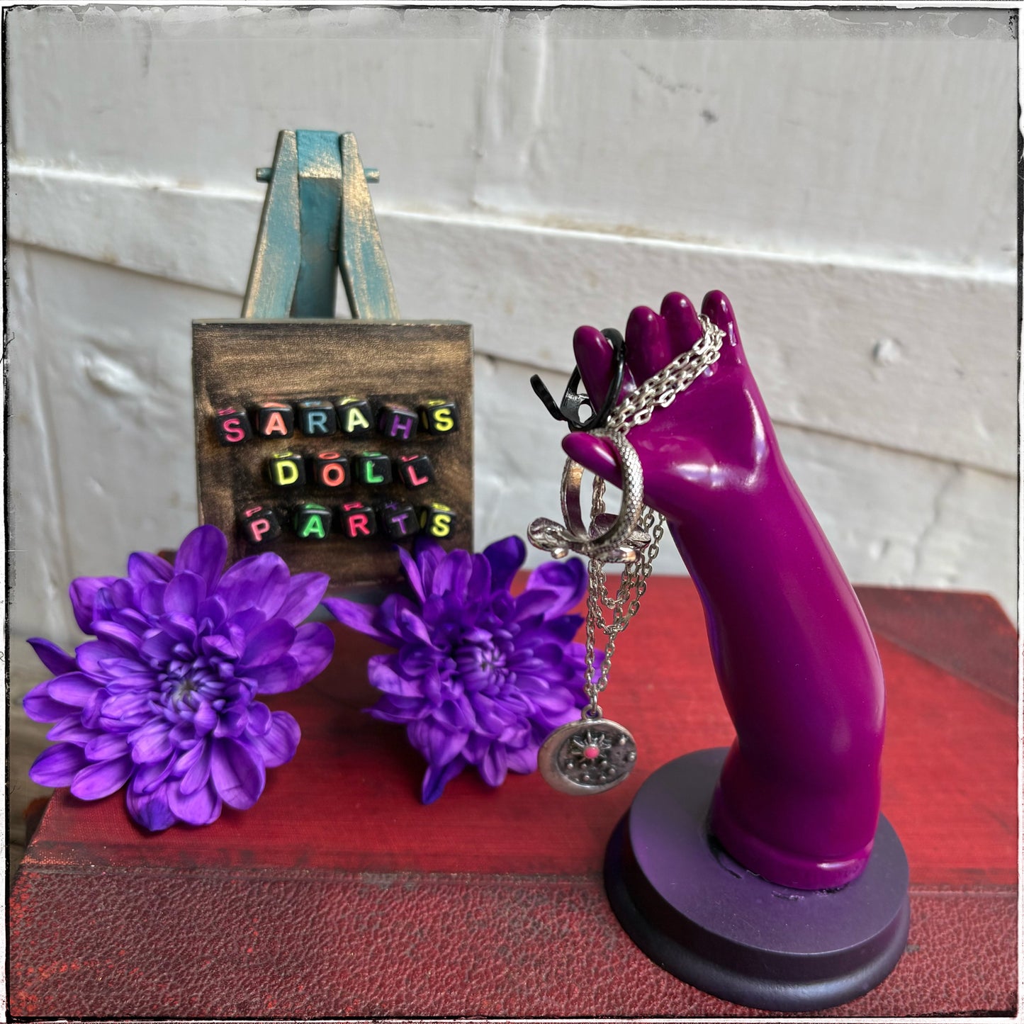 Medium Doll Arm Jewellery Holder - Neon Purple