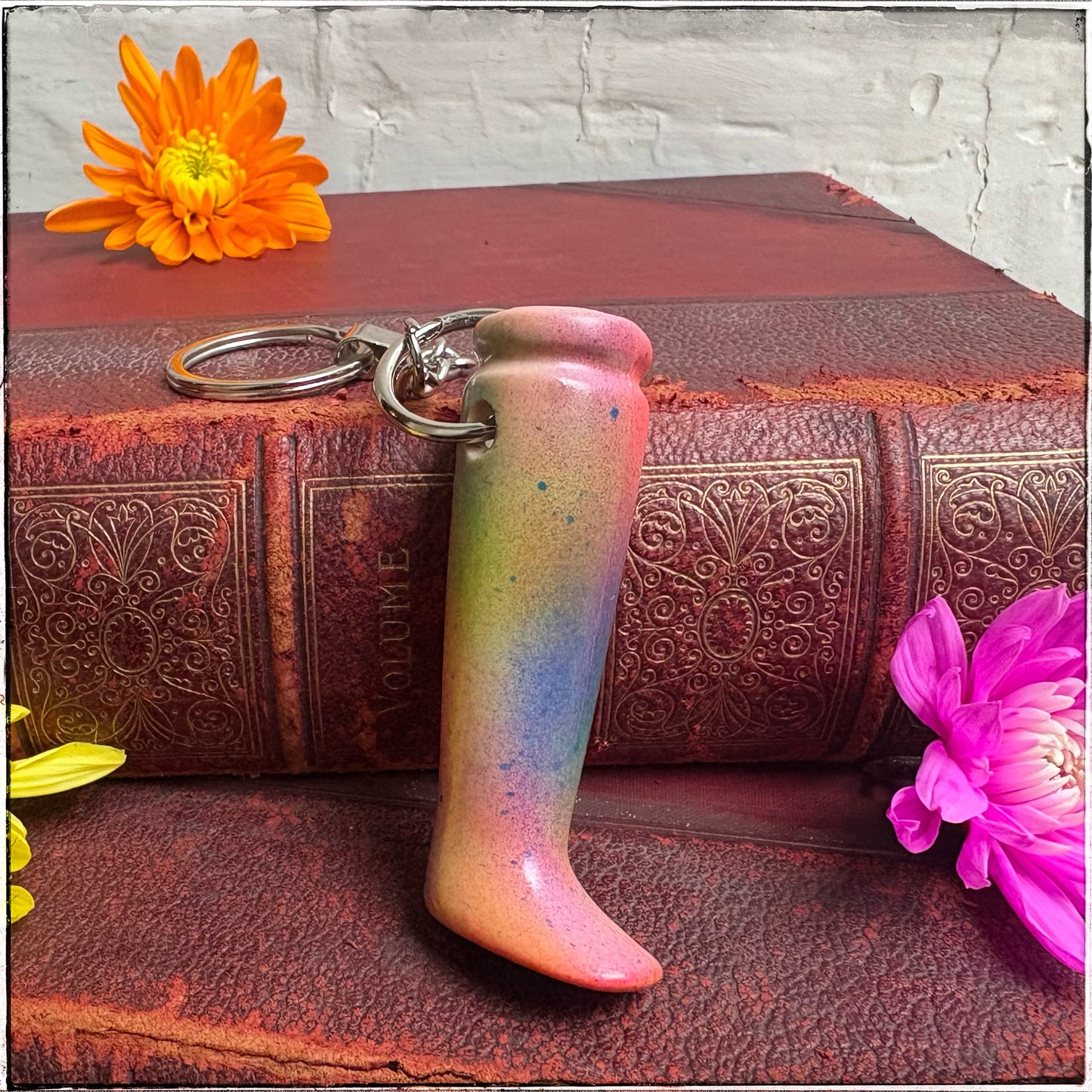 Doll Leg Key Ring - Sherbet Rainbow